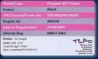 We can include detailed vehicle information on the reverse of the card